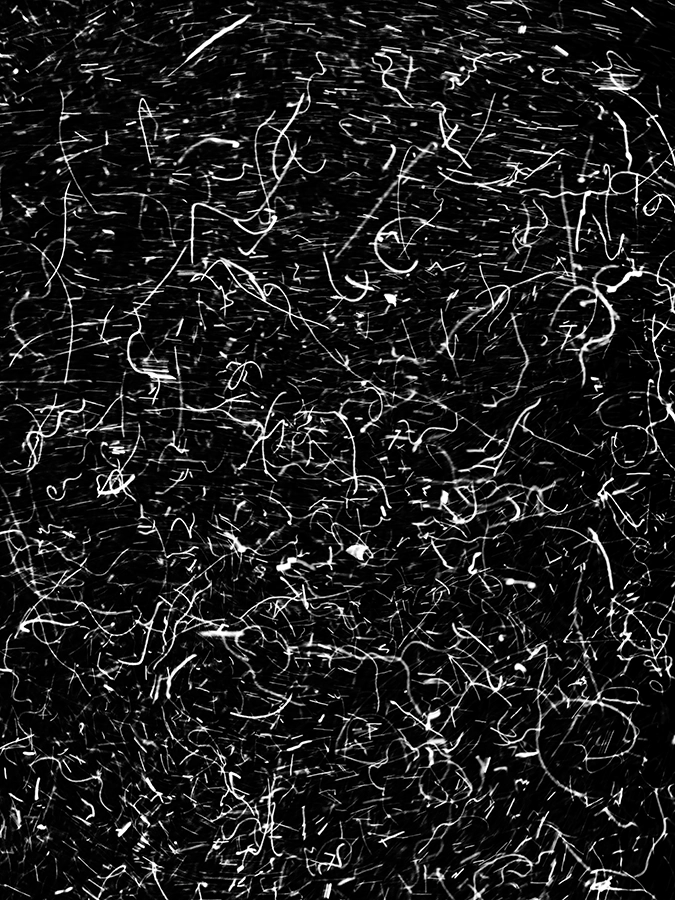 Alexej Sachov, The Code (2022), from The Secret Code of Nature. Long-exposure photograph of bioluminescent movement during a night dive.