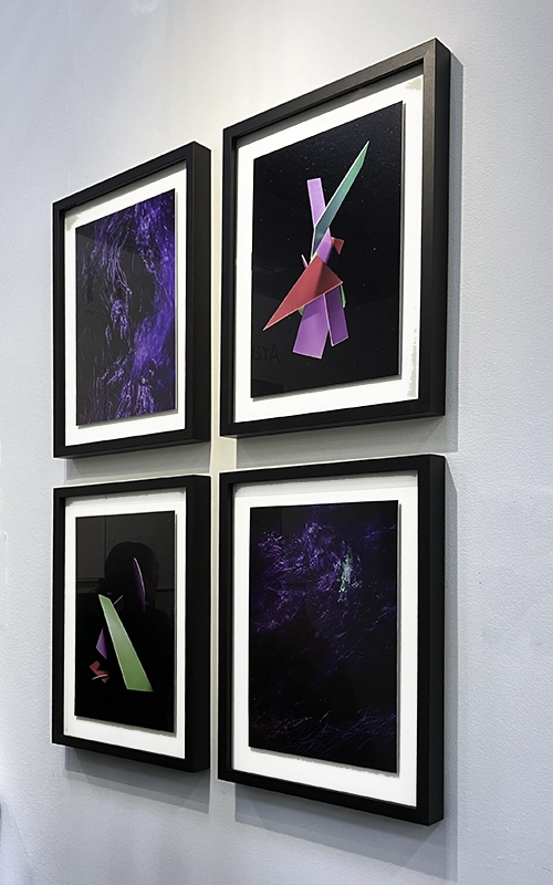 Four framed works from The Shape of Cosmos and The True Magic series by Alexej Sachov, presented by M ART GALLERY at Artexpo New York 2026