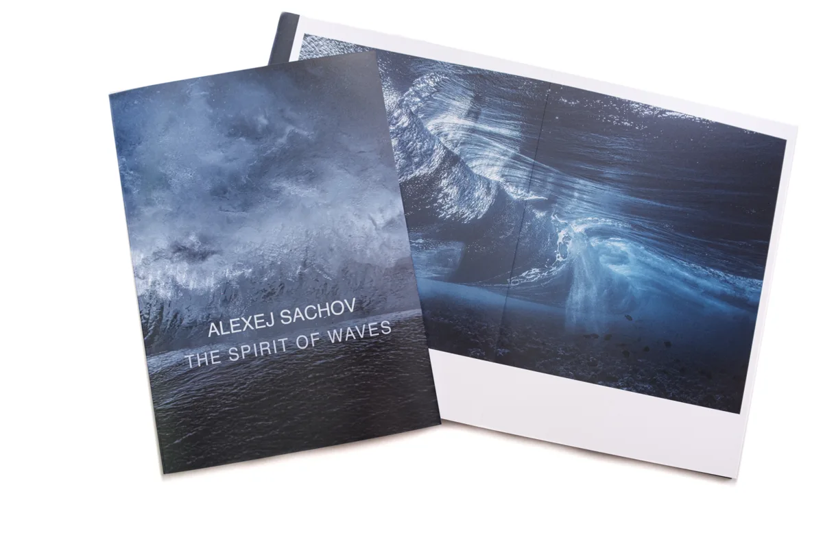 The Spirit of Waves, underwater photography art book by Alexej Sachov, on the table at Resonant Light, Paris 2026, during Art Basel Paris week