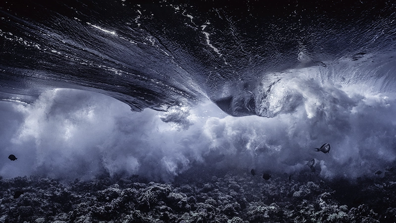 Sea Mood - Waves Underwater Art — “Mixed Emotions / Storm” (2022) - Photograph by Alexej Sachov.